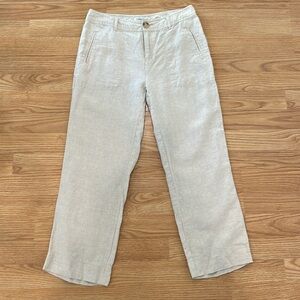 Cherokee for Target Linen Lightweight Pants Cropped Cream Tan Size 4 EUC
